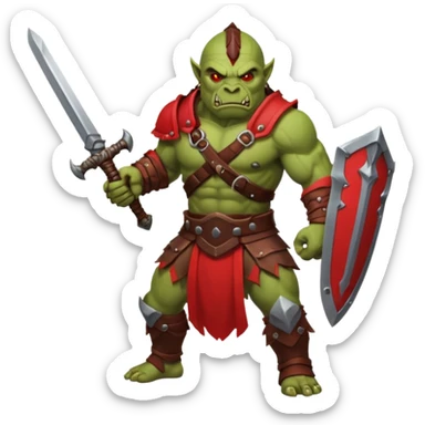 Orc guerrier rouge sticker