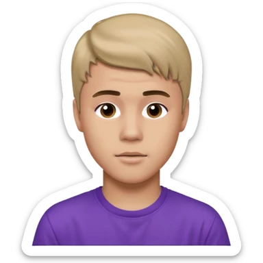 justin bieber, wear purple t shirt sticker