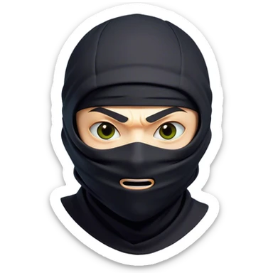 Clash of Clans aesthetic Comical Ninja Portrait Emoji, Head tilted dramatically with an exaggerated, fun expression and wide, comically expressive eyes peeking from a partially lifted mask, featuring a lean, agile form with playful stealth and natural skin tone, Simplified yet humorously expressive features, highly detailed, glowing with a slightly sassy shadowy glow, high shine, dramatic yet playful, stylized with an air of cheeky ninja mischief, soft glowing outline, capturing the essence of a meme-worthy ninja who blends humor with stealth into viral fame! sticker