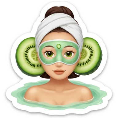Lady with face mask monster spa beauty full face relaxing hot sticker