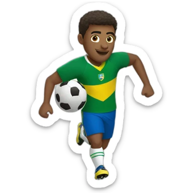 brazilian playing football sticker