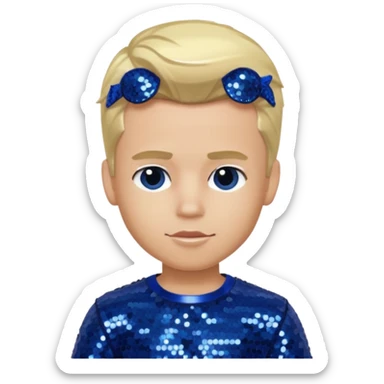Cameron from Bratz Boyz with blonde hair and dark blue sequin outfit sticker
