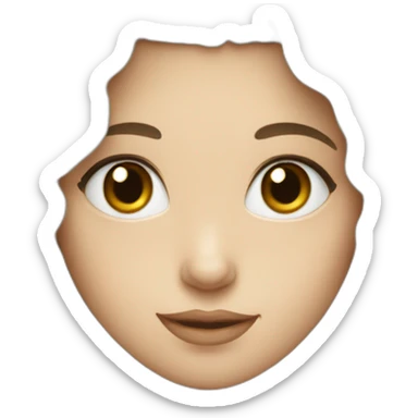 White Personne withblack curly hair and small eyes  sticker