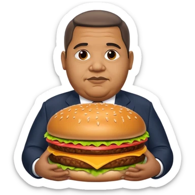 obese obama with giant hamburger sticker