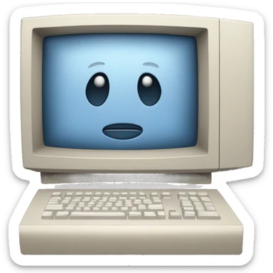 Macintosh Computer with face on the screen sticker