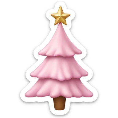 Pastel pink Christmas tree with star on top  sticker