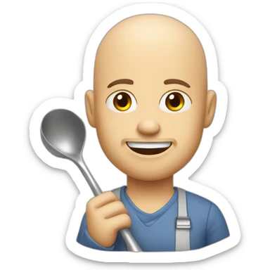 Canteen staff nice but annoying  bald with ladle sticker
