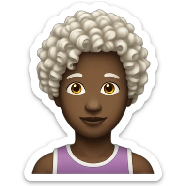 He was born with white skin and curly hair sticker