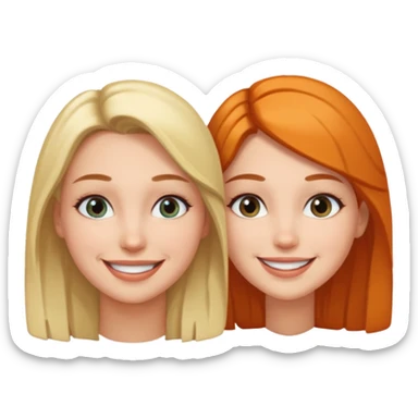 conversation between 2 women, only faces sticker