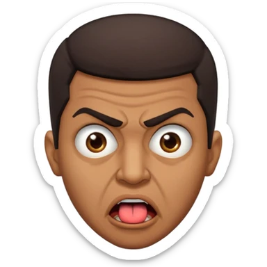 Un algérien enervé avec la fameuse mimique de la langue culturelle sticker