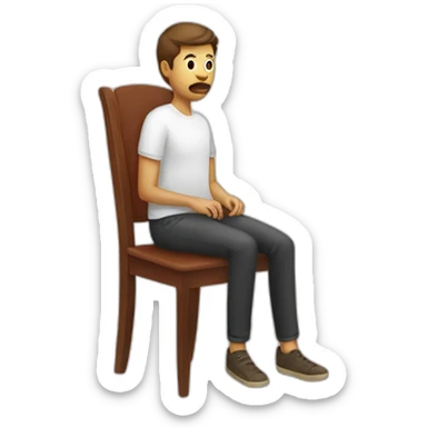 person turned into a chair sticker