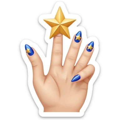 index finger pointing left with a star at the tip sticker
