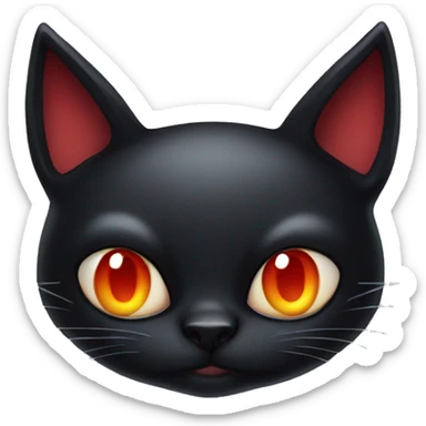 Three eyed black cat with devil horns  sticker