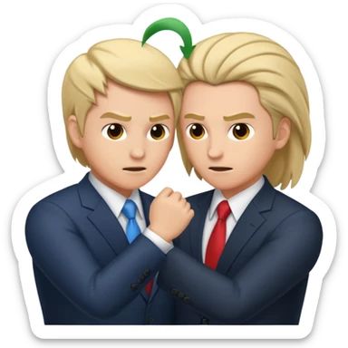 concurrents, deux chefs d'entreprise qui se tire les cheveux ils se battent  sticker