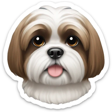 brown and white shih tzu sticker