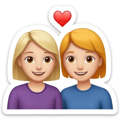 Two friends talking and looking each other sticker