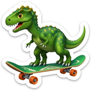 Dinosaur on a skateboard sticker