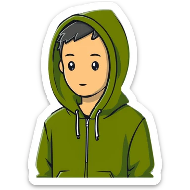 olive green hoodie sticker