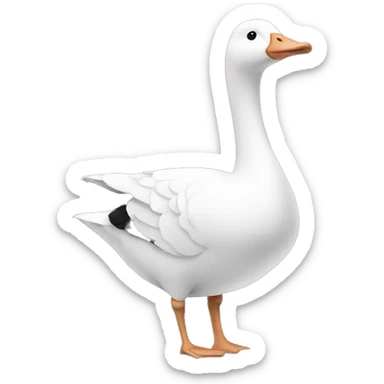 Goose with a black floral background with a banner sticker
