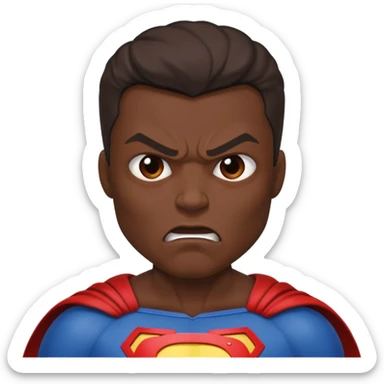 superhero showing Anger - strong feeling of displeasure or hostility sticker