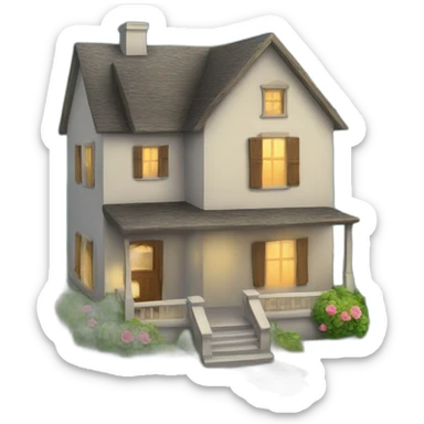 a home with the word C written on it sticker