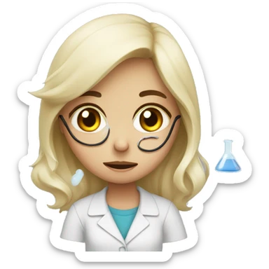 Girl doing chemistry and crying sticker