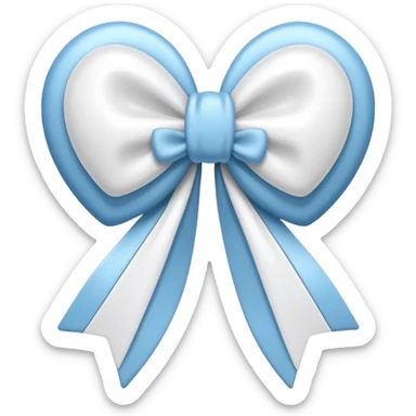 white heart with white bow sticker