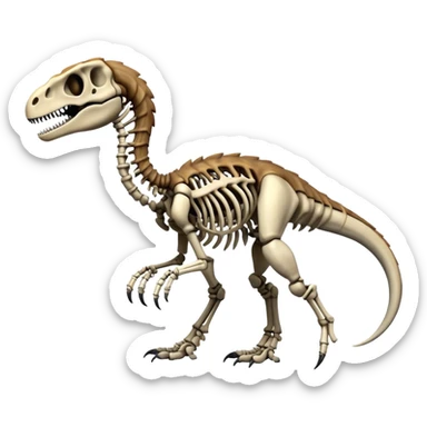 skeleton velociraptor sticker