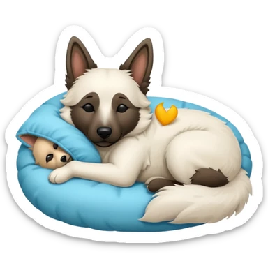 White Belgian shepherd dog sleeping sticker