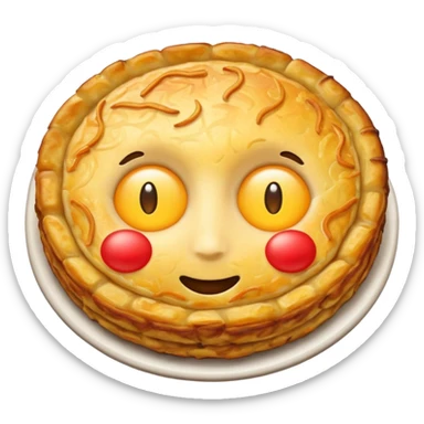 emoji of a Swiss rösti, round, golden and crispy WITHOUT FACE sticker