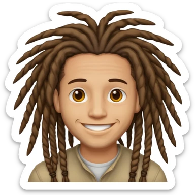 light skin man with dreadlocks sticker