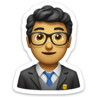 Nerd en un cohete sticker