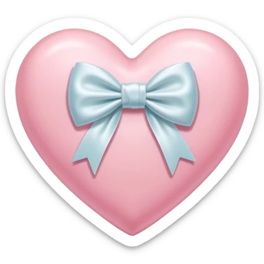 Pastel pink heart with white bow sticker