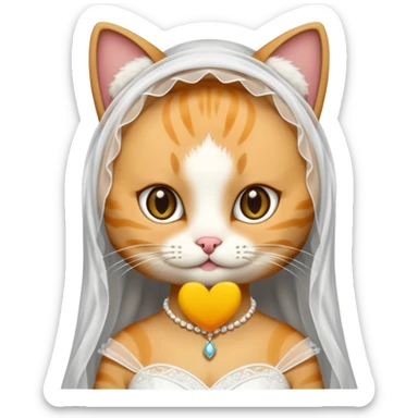 cat bride  sticker