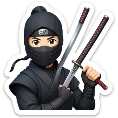 Ninja with katana in his hand sticker