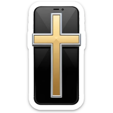 Un movil pero con una cruz por encima sticker