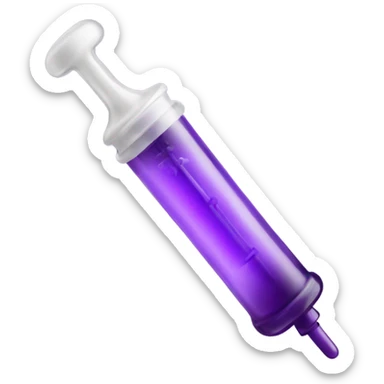 medicine syringe purple sticker