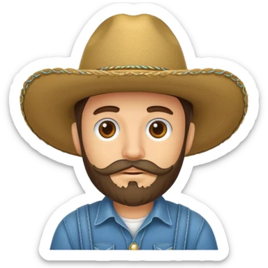Un muchacho con sombrero vaquero y con barba  sticker