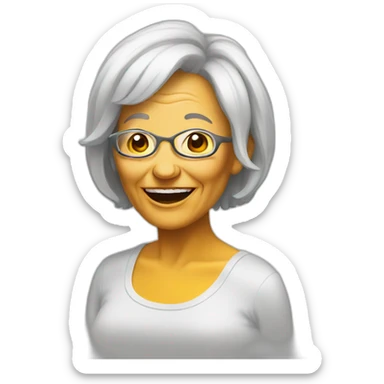 Aging raver woman sticker
