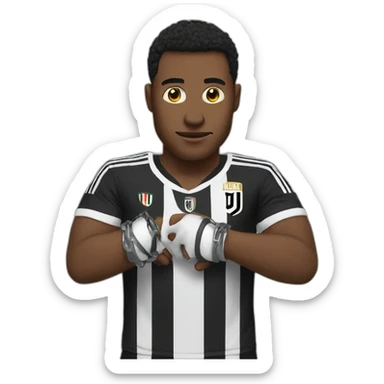 guy with juventus shirt whith handcuffs sticker