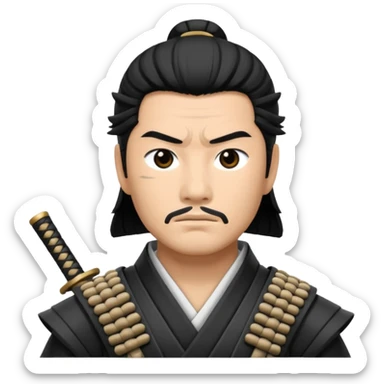 I want a black and white samurai. It is for an icon. sticker