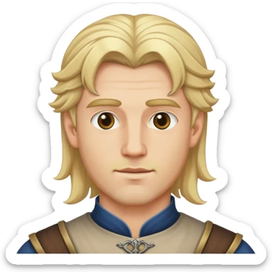 medieval male blonde hairstyle sticker