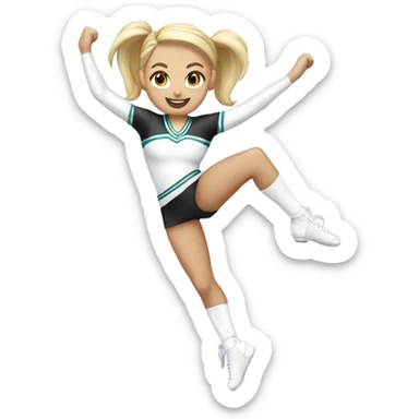 White-Jumping-Split-Cheerleader-blonde-pigtails sticker