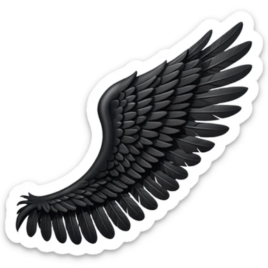 Left black angel wing sticker