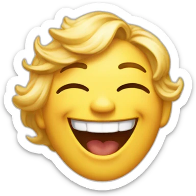 Laughing emoji in vogue style sticker