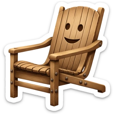 Chair with face on sit sticker
