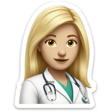 confident medical student portrait blonde hair sticker