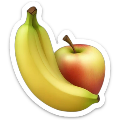 2 apples and banana sticker