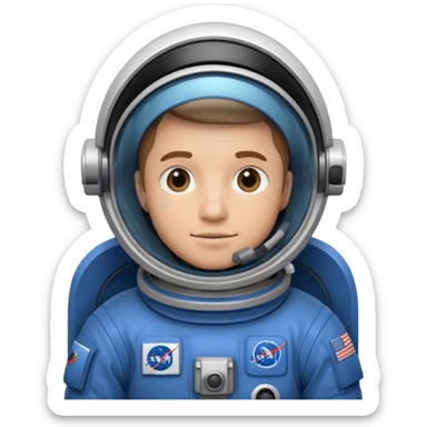 man,  astronaut, blue and black design sticker