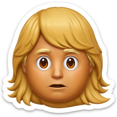 the poop emogi, a pile of poop in trumps image   none of those are what i want  i want the poop emogi with trumps face renbdered in poop, with an orange cast, and his wig on top nope  nope sticker